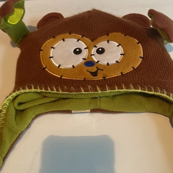 Flipeez Huggie monkey fun winter hat boys girls fleece knit beanie kids - Picture 10 of 16